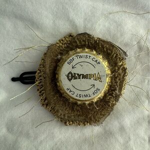 Olympia beer cap hair barrette